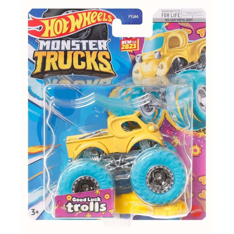 Hot Wheels 2023 1:64 Die-Cast Monster Trucks (Mix 1), Good Luck Trolls