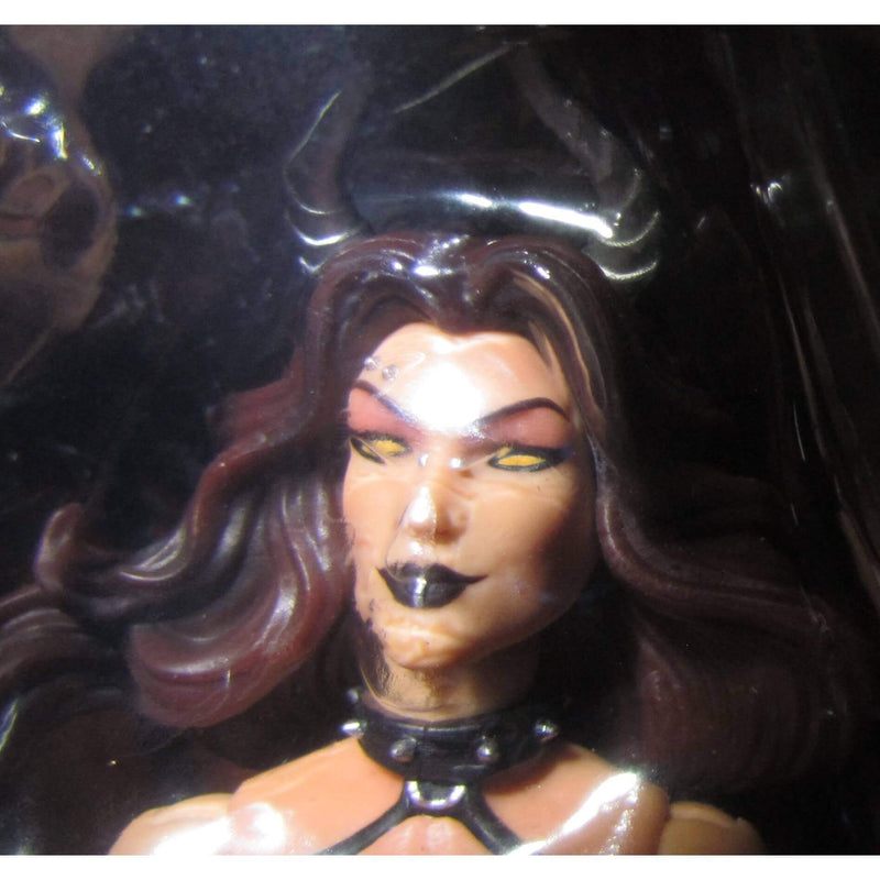 Executive Replicas Hellwitch Legacy 6-Inch Action Figure, closeup of face in packaging