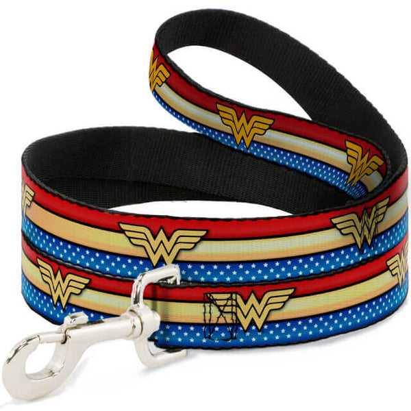 DC Comics Wonder Woman Logo Stripe and Stars Dog Leash