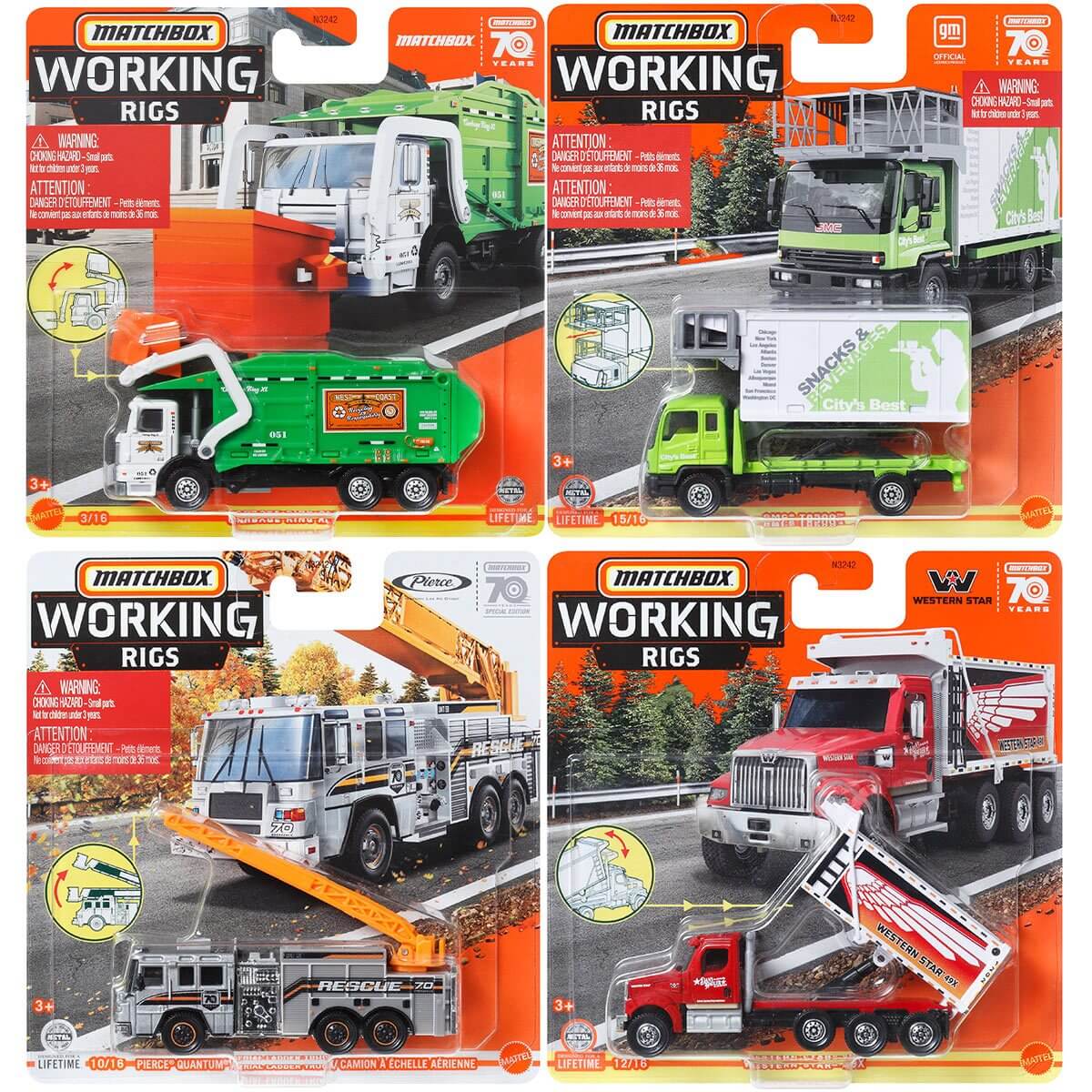 Matchbox Yellow Rigs Matchbox 2023 Working Rigs (Wave 3) 1:64 Diecast Vehicles