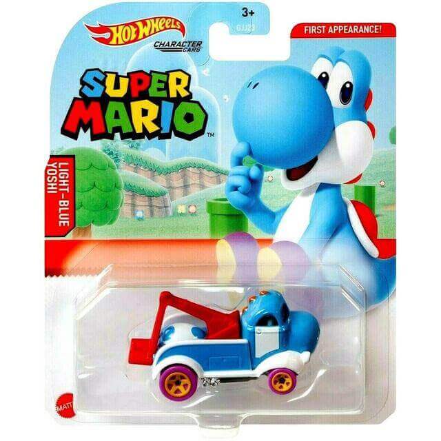 Hot Wheels Super Mario Nintendo Character Cars 2021 Yoshi (Light Blue)