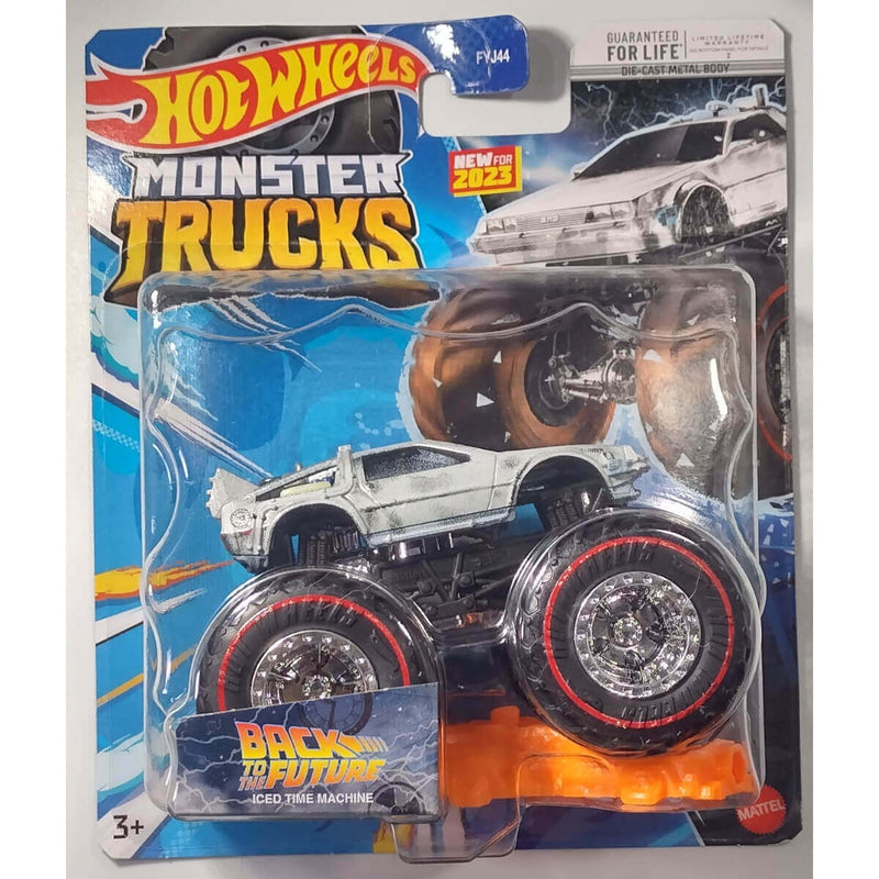 Hot Wheels 2023 1:64 Die-Cast Monster Trucks (Mix 1), Back to the Future Iced Time Machine - New for 2023