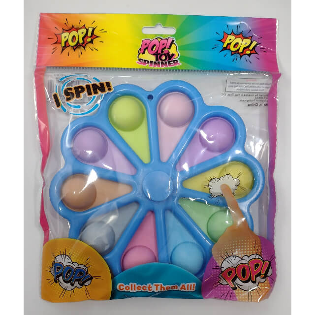 POP! Toy Large 7" Fidget Spinner Popping Toy! Pastel Blue