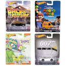 Hot Wheels Premium 2023 Retro Entertainment 1:64 Die-Cast Vehicles (Mix 2), Bundle of 4