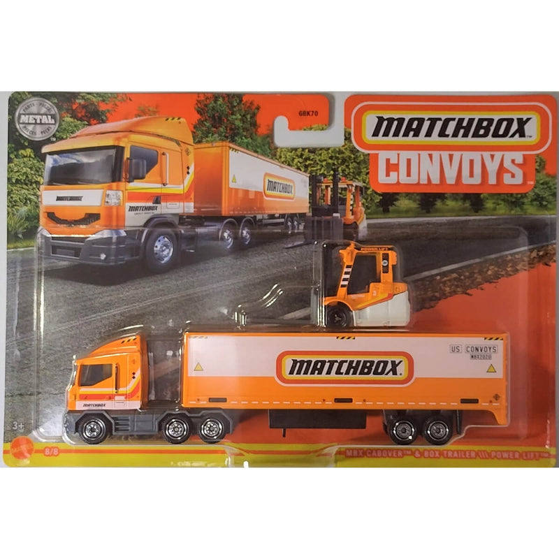 Matchbox Convoys, 1:64 Scale 7-Inch Diecast Rig with Vehicle MBX Cabover & Box Trailer Power Lift 8/8