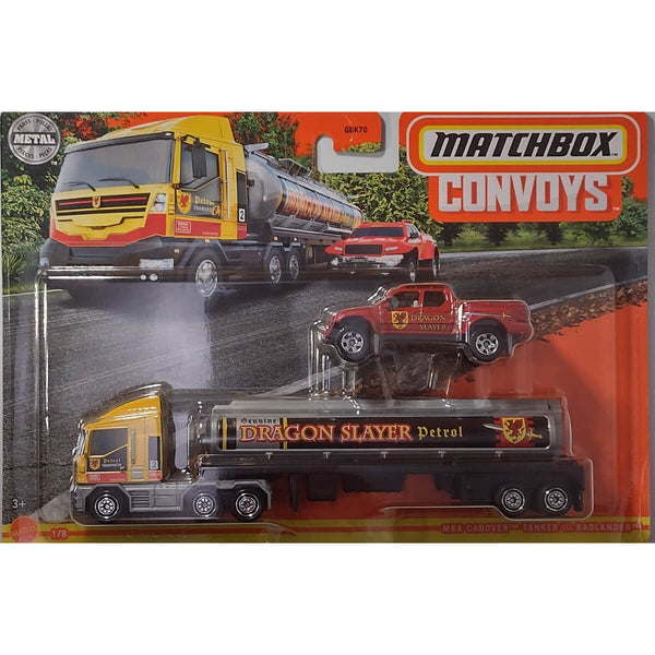 Matchbox Convoys, 1:64 Scale 7-Inch Diecast Rig with Vehicle MBX Cabover Tanker Badlander 1/8