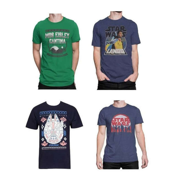 4 Star Wars T-Shirts, Mos Eisley Cantina, Lando, Millennium Falcon, Solo Motley Crew - Men's Size XL