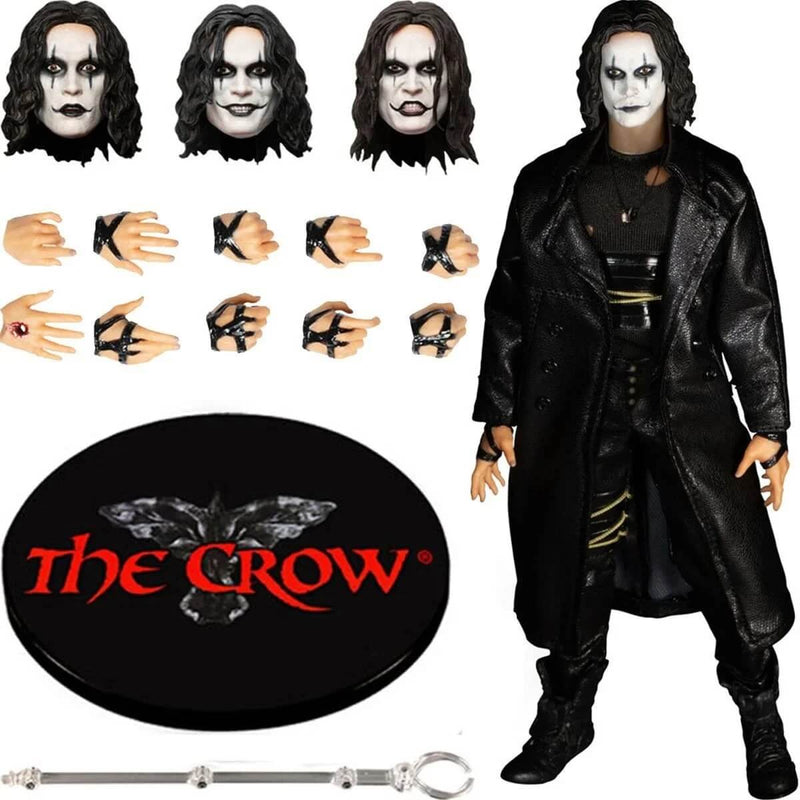 Mezco Toyz The Crow One:12 Collective 6 3/4 Inch Action Figure extra heads, hands and stand
