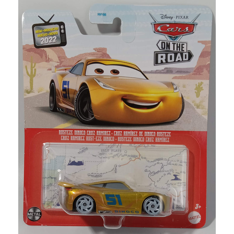 Pixar Cars Character Cars 2023 1:55 Scale Diecast Vehicles (Mix 4), Rusteze Dinoco Cruz Ramirez On the Road New for 2023