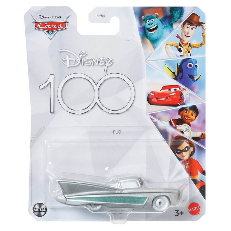 Pixar Cars Character Cars 2023 1:55 Scale Diecast Vehicles (Mix 6), Flo (Disney 100th)
