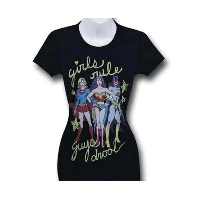 DC Super heroines Girls Rule Guys Drool Women's T-Shirt