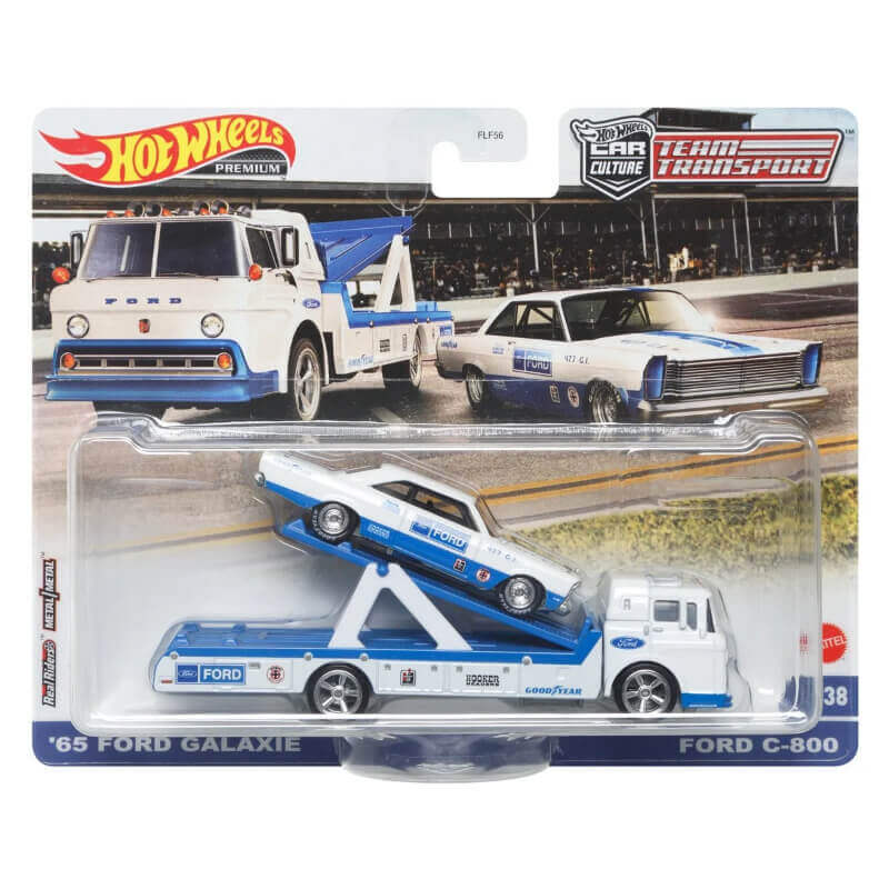 Hot Wheels Premium Car Culture Team Transport 2022, Wave 1 65 Ford Galaxie with Ford C-800