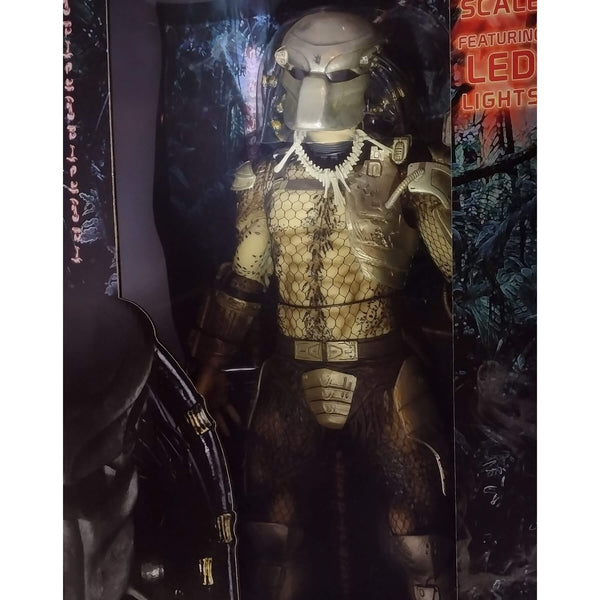 NECA Predator Jungle Hunter 1/4 Scale 19" Action Figure with LED Lights, Close-up of Packaging