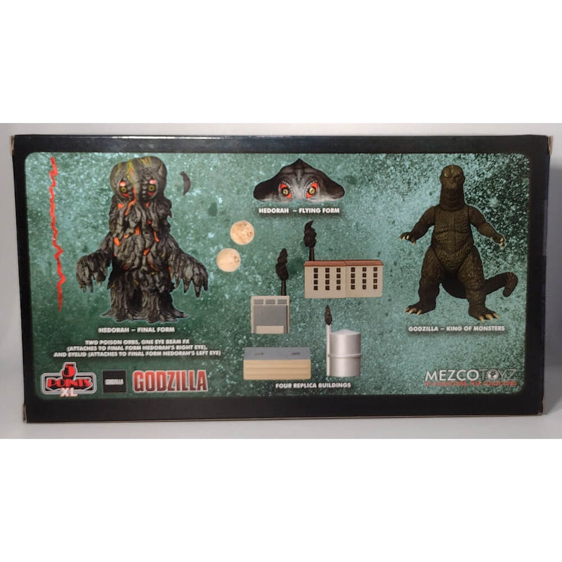 Mezco Toyz Godzilla 5 Points Hedorah vs. Godzilla Boxed Set, Back Cover