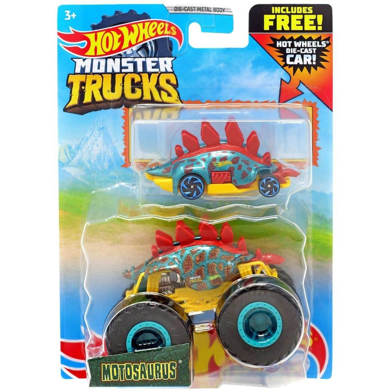 Hot Wheel Monster Truck 1:64 Scale Die-Cast Car 2 Pack Motosaurus