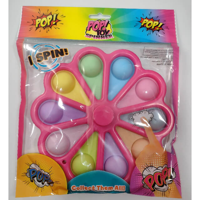 POP! Toy Large 7" Fidget Spinner Popping Toy! Pastel Fuchsia Pink 