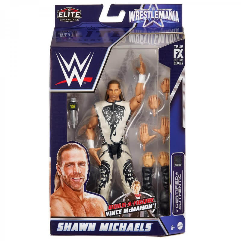 WWE WrestleMania Elite 2022 4-Figure Vince McMahon Build-A-Figure Collector's Bundle, Shawn Michaels