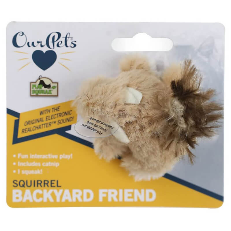 Our Pet's Backyard Squirrel Cat Toy with Real Mouse Sound!