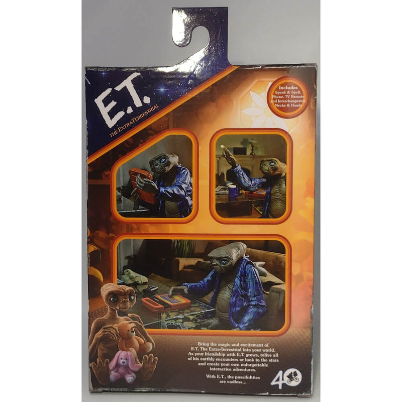 NECA Ultimate "Telepathic" E.T. The Extra-Terrestrial 40th Anniversary Action Figure, Package Back Cover