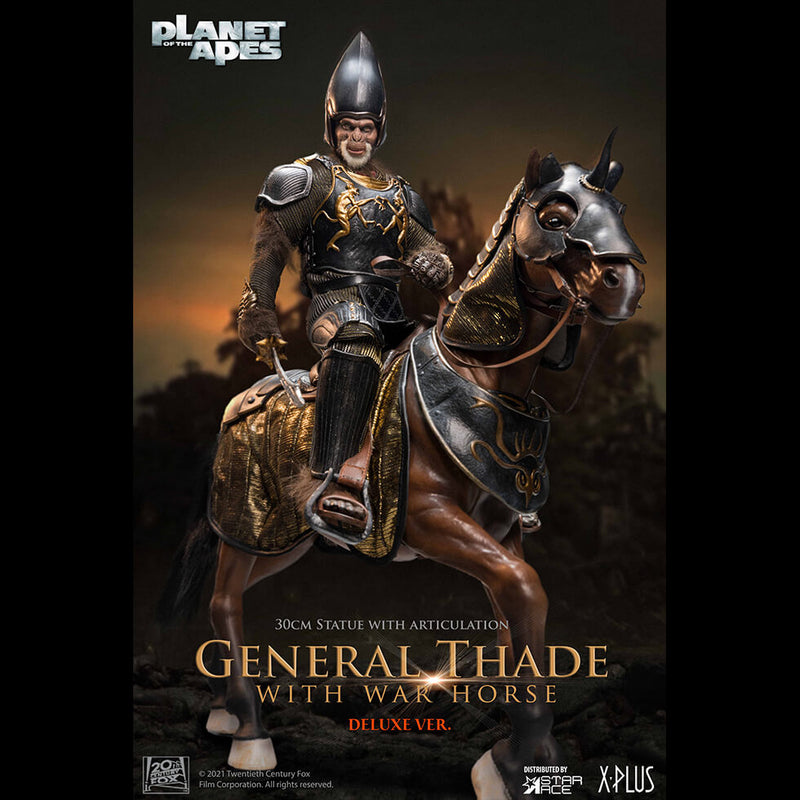 Planet of the Apes 2001 General Thade Deluxe Articulate 12-Inch Figure w/ War Horse right view
