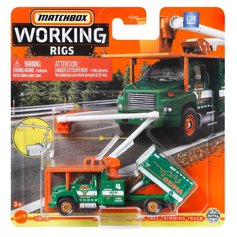  Matchbox Real Working Rigs 2022, Wave 1 GMC C8500 Topkick Tree Trimming Truck 10/16
