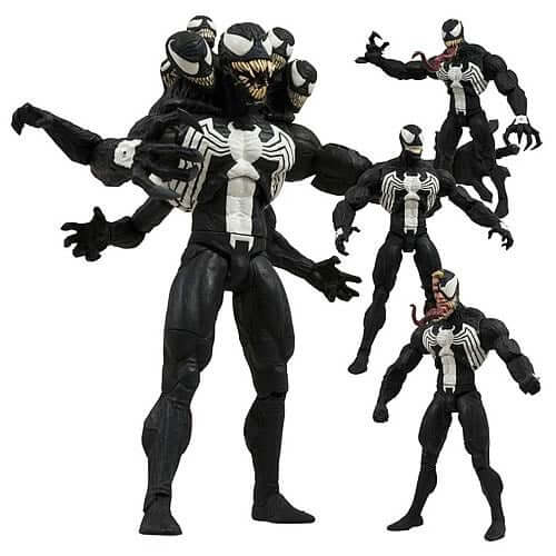 Diamond Select Marvel Venom (Eddie Brock) 8" Action Figure showing multiple poses.