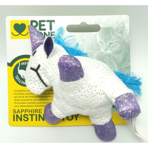 Pet Zone Unicorn Catnip Instinct Toys, White Unicorn