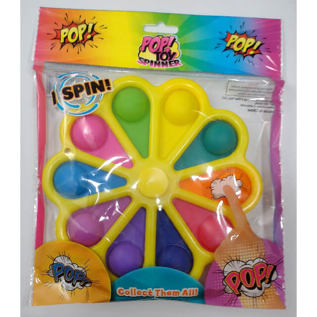 POP! Toy Large 7" Fidget Spinner Popping Toy! Brights Yellow