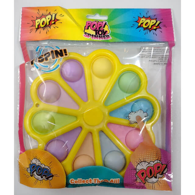 POP! Toy Large 7" Fidget Spinner Popping Toy! Pastel Yellow